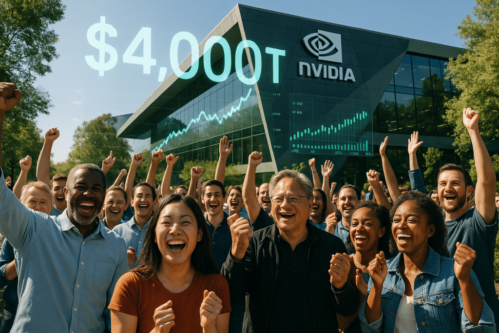 découvrez comment nvidia a franchi le cap des 4000 milliards de valorisation boursière, marquant une étape majeure dans le secteur technologique. analyse des facteurs clés derrière cette réussite exceptionnelle et son impact sur l'industrie.