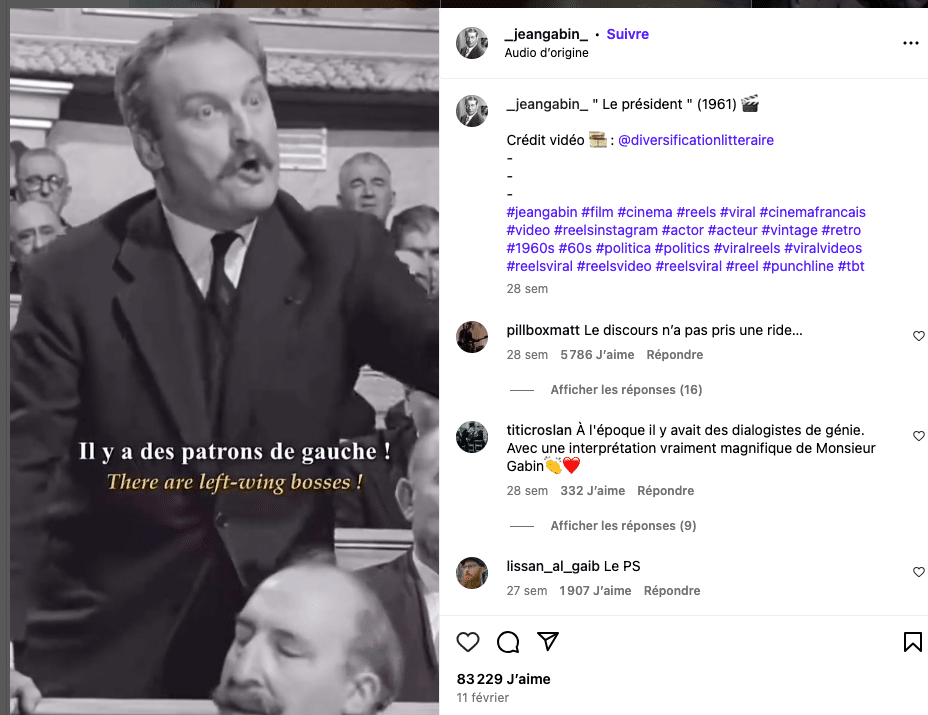 Fortune de Jean Gabin et le président