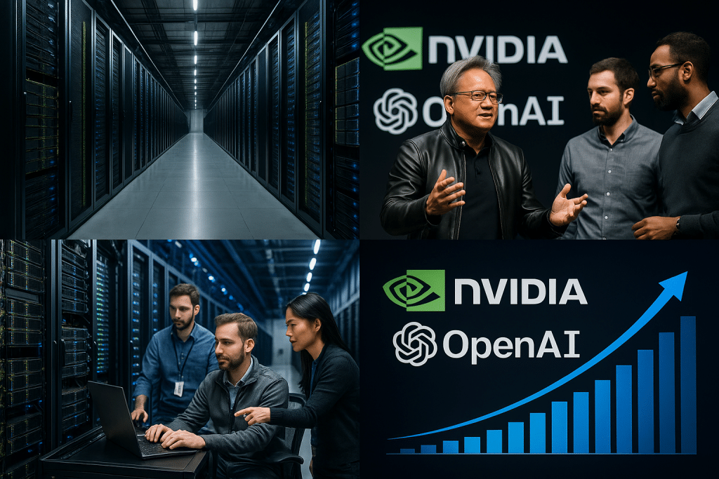 nvidia annonce un investissement colossal de 100 milliards de dollars pour soutenir l’expansion des centres de données d’openai, renforçant ainsi leur partenariat dans le domaine de l’intelligence artificielle.