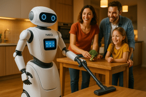 découvrez neo, le robot domestique économique qui révolutionne la vie quotidienne des foyers. pratique, innovant et accessible, il simplifie les tâches ménagères et offre plus de temps libre à toute la famille.
