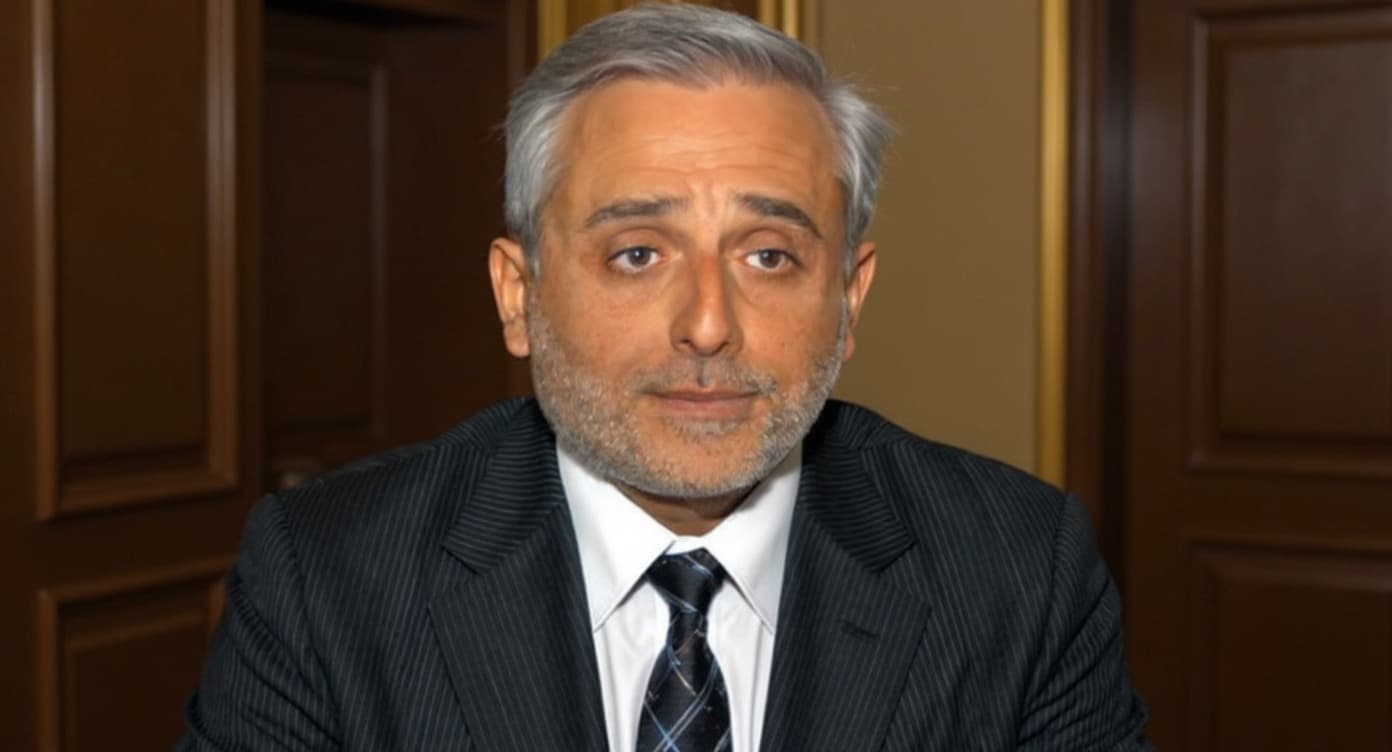 Patrick Partouche, président du Groupe Partouche, portrait en costume dans un cadre corporate