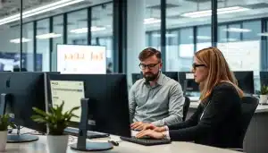Facturation électronique : une équipe financière contrôle ses factures au format électronique