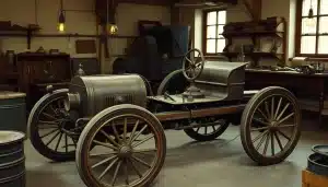 atelier automobile de la fin du XIXe siecle