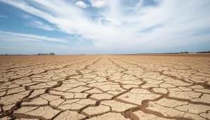 Champ agricole craquelé par la sécheresse après un été de pertes de rendement en France