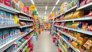 Rayons d’un magasin de bazar à prix bas